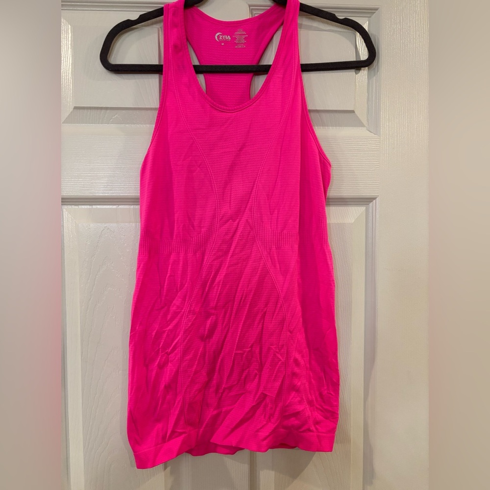 Zyia hot pink sweat wicking workout tank size medium used once
